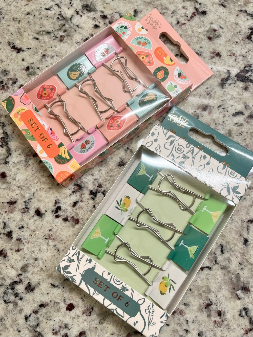 Scribble & Scribe Fruit or Martini Binder Clips NWT - pick 1